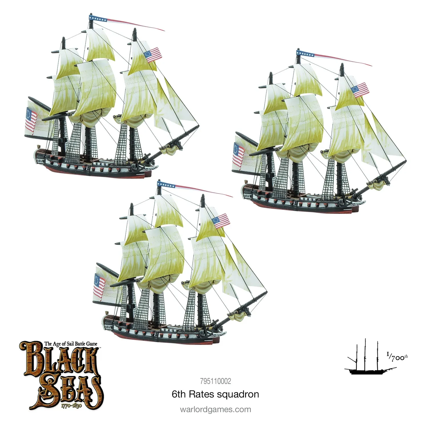 Black Seas 6th Rates Squadron navires 3 pièces maquettes à assembler