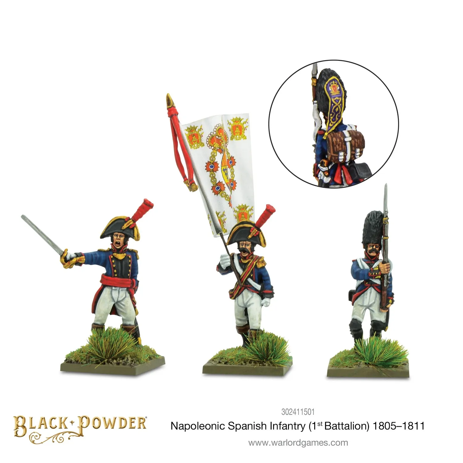 Bolt Action Black Powder Napoleonic Spanish Infantry 1st Battalion 1805-1811 figurines résine