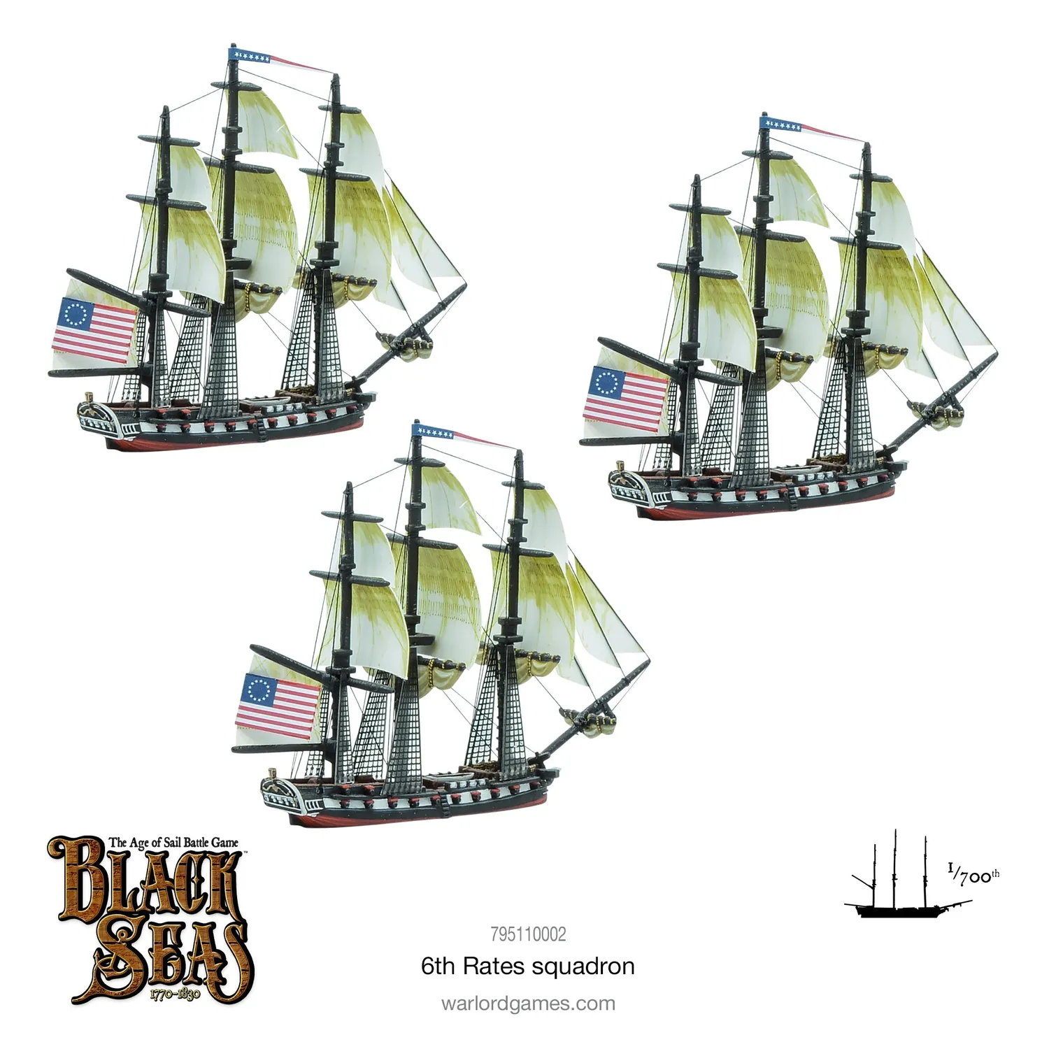 Black Seas 6th Rates Squadron navires 3 pièces maquettes à assembler