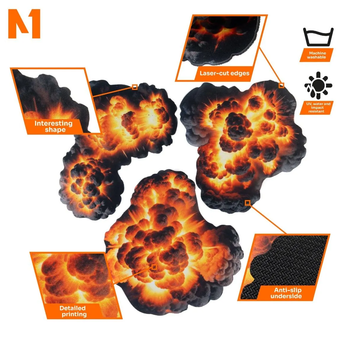 DES TRANCHEES AUX BARRICADES Explosions set 3 décors 28mm néoprène