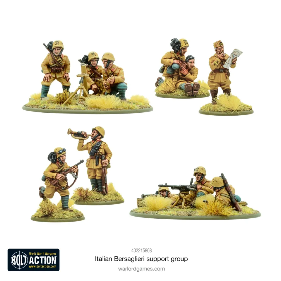 Bolt Action Italian Bersaglieri Support Group figurines métal