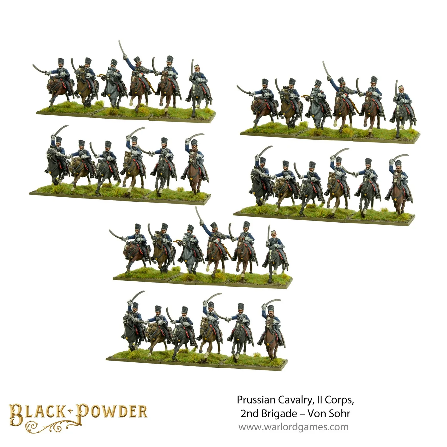 Bolt Action Black Powder Prussian Cavalry Von Sohr figurines résine