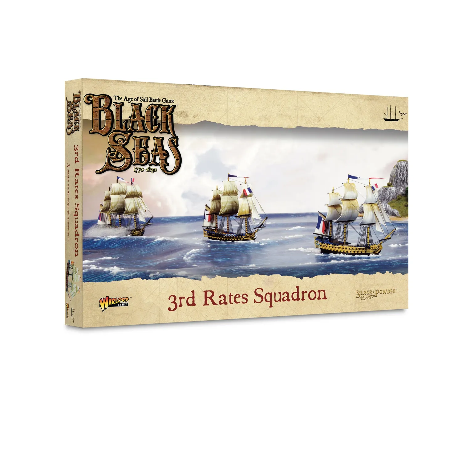 Warlord Games Black Seas French 3rd Rates lot 3 vaisseaux plastique