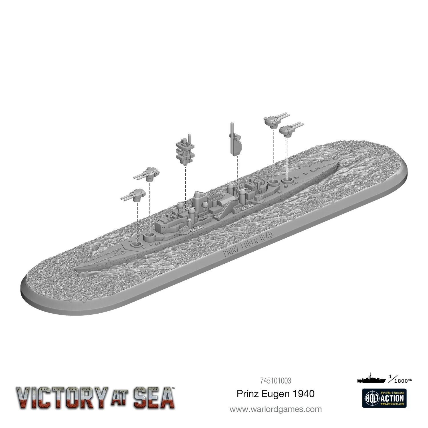 Victory at Sea Prinz Eugen croiseur Kriegsmarine résine