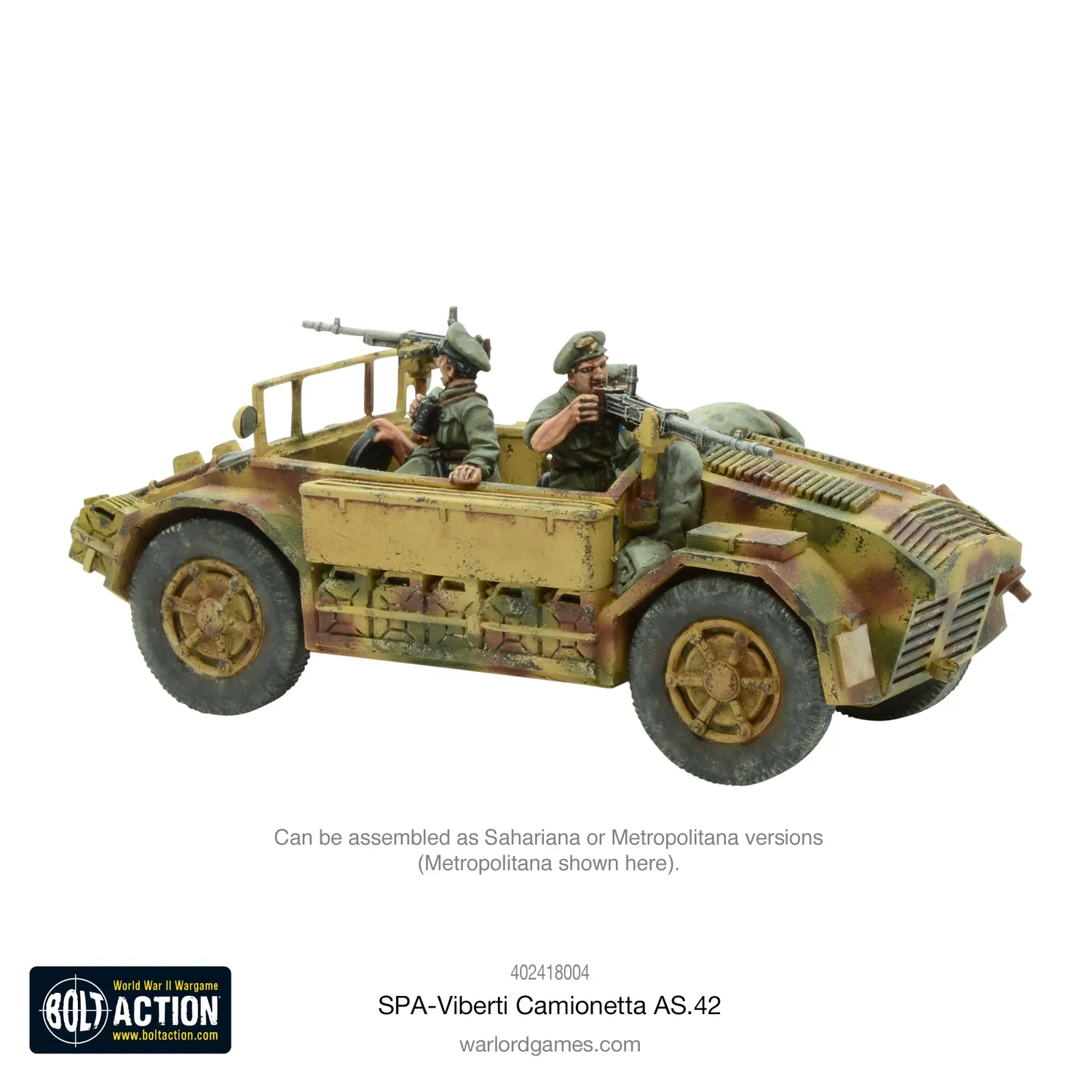 Bolt Action SPA-Viberti Camionetta AS. 42 véhicule métal résine