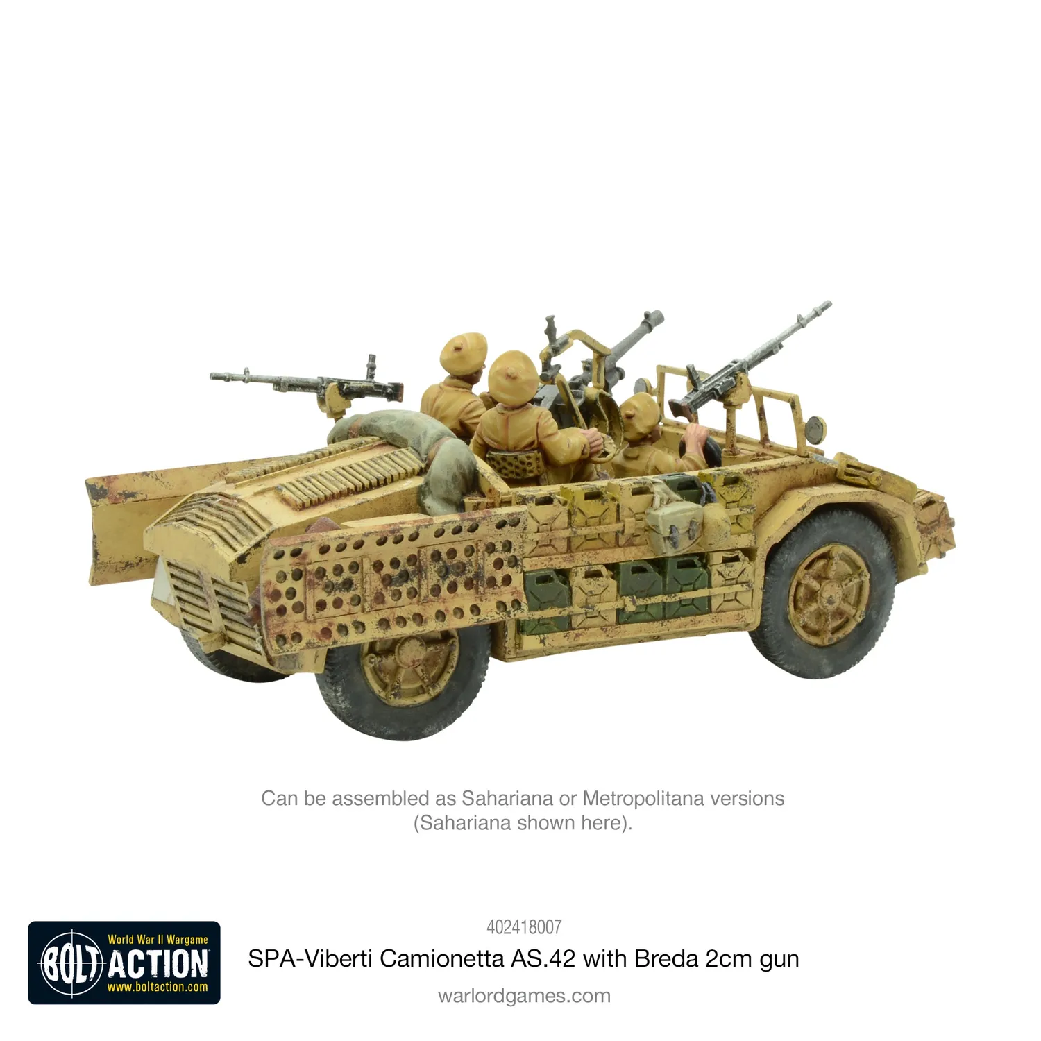 Bolt Action SPA-Viberti Camionetta AS. 42 véhicule métal résine 28 mm