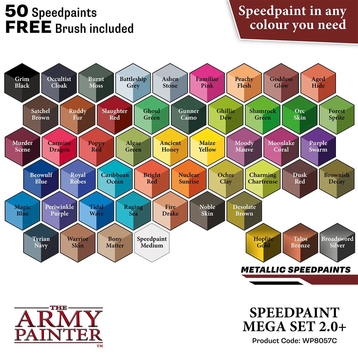 Bolt Action Speedpaint Mega Set 2.0 peinture 50 flacons couleurs métalliques
