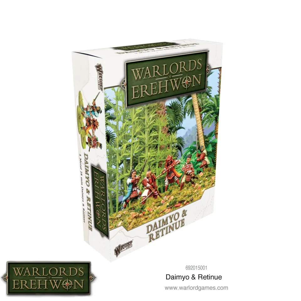 Warlords of Erehwon Daimyo & retinue figurines samouraïs
