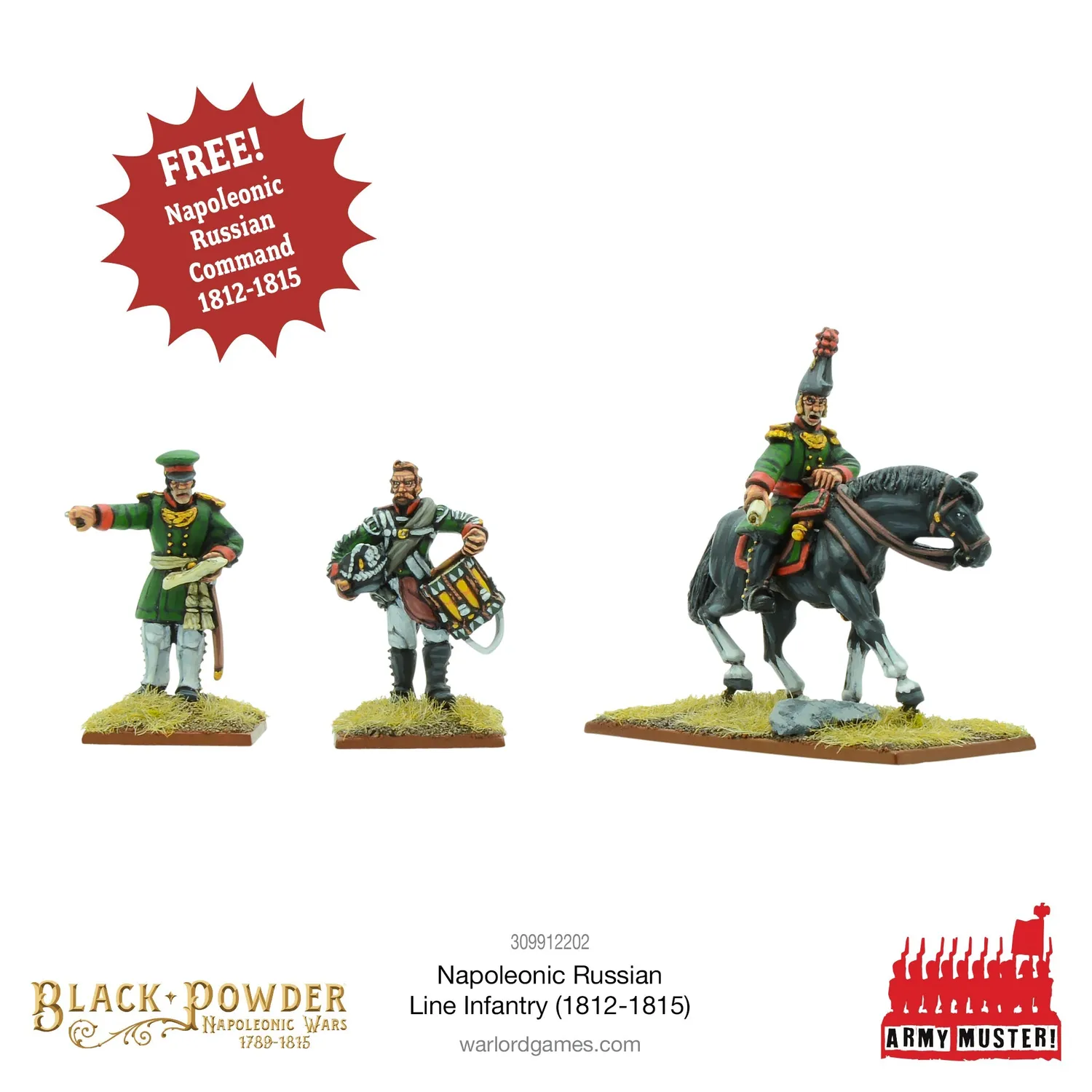 Bolt Action Black Powder Army Muster Napoleonic Russian Line Infantry 1812-1815 infanterie