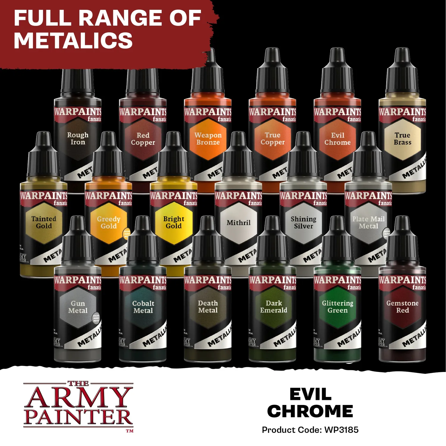 Bolt Action Warpaints Fanatic Metallic Evil Chrome peinture acrylique 18 ml