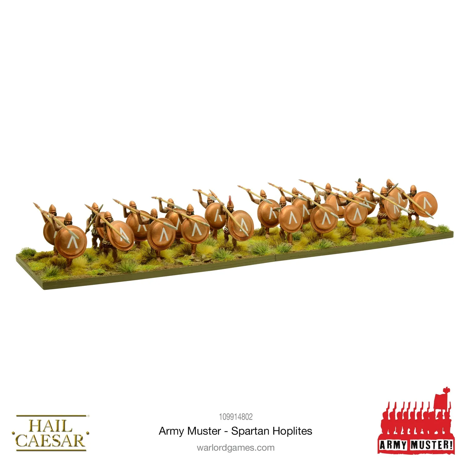 Bolt Action Hail Caesar Army Muster Spartan Hoplites 120 figurines plastique