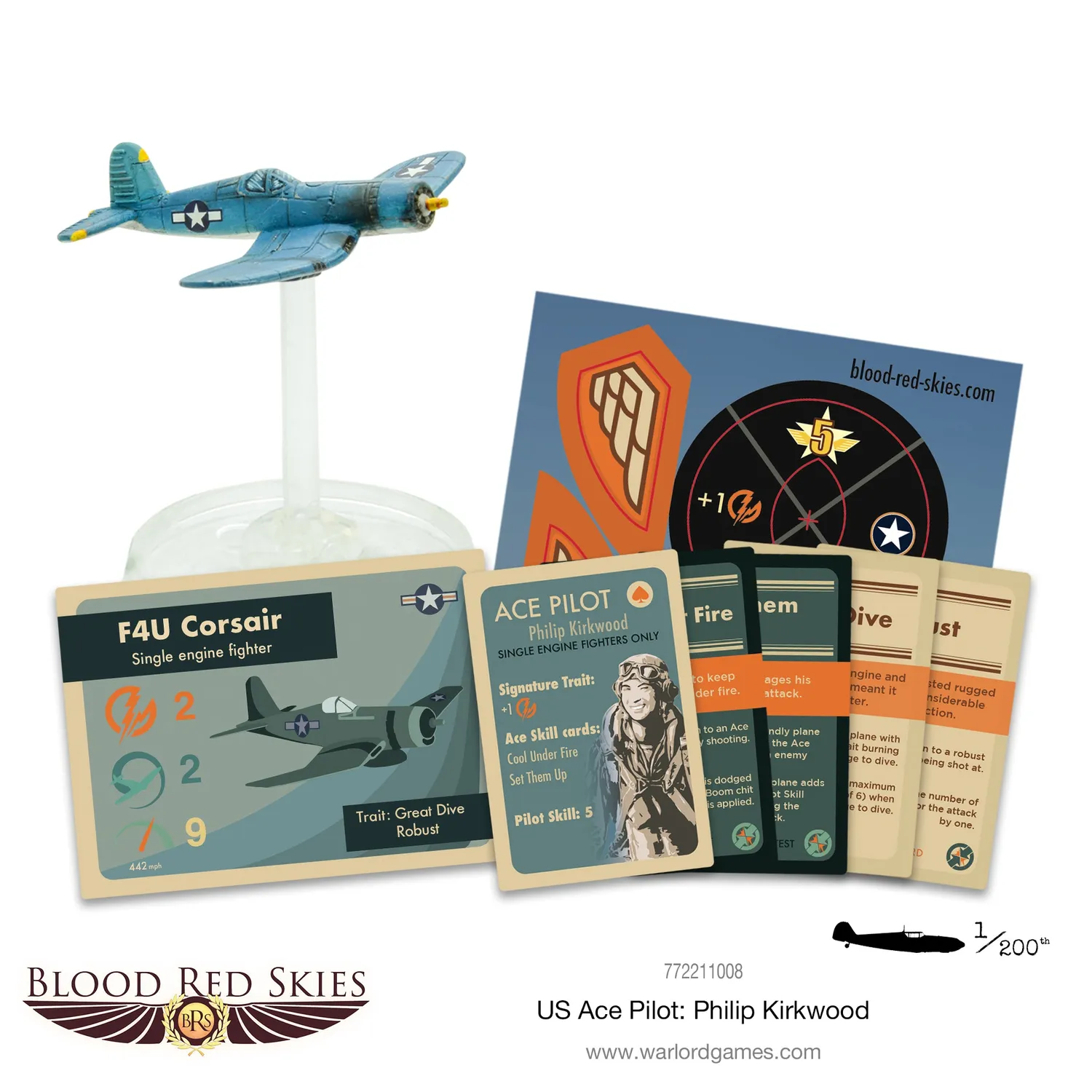 Warlord Games Blood Red Skies Kirkwood Corsair avion as