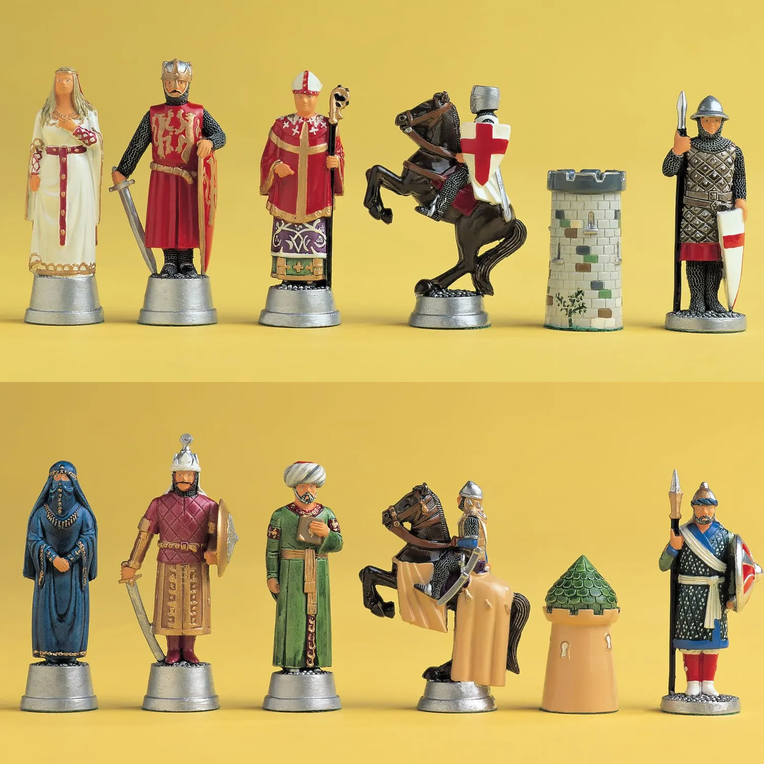 Prince August Crusades Chess Richard Cœur de Lion contre Saladin moules échecs étain