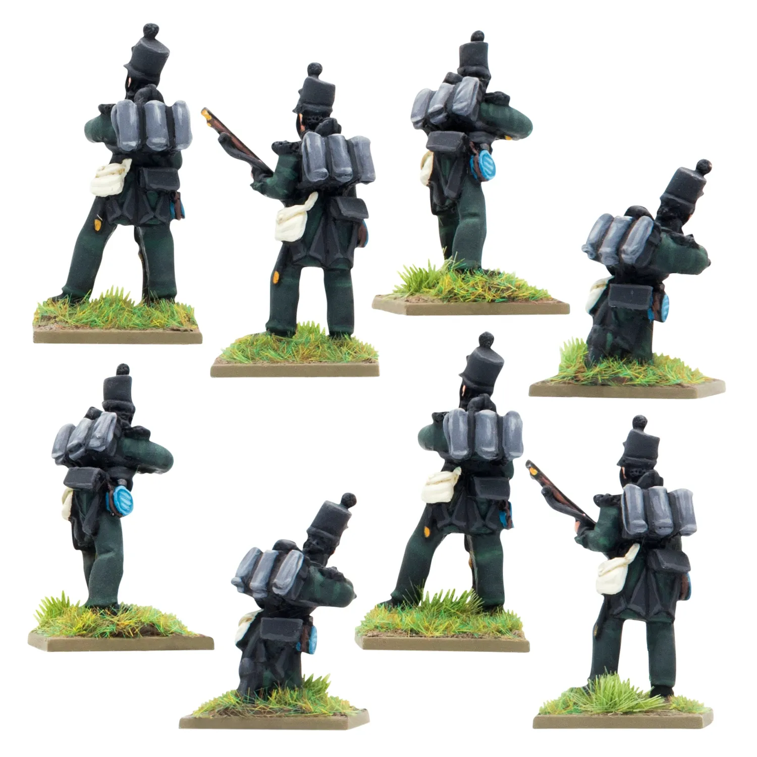 Black Powder Crimean War British Rifle Brigade in shakos figurines métal