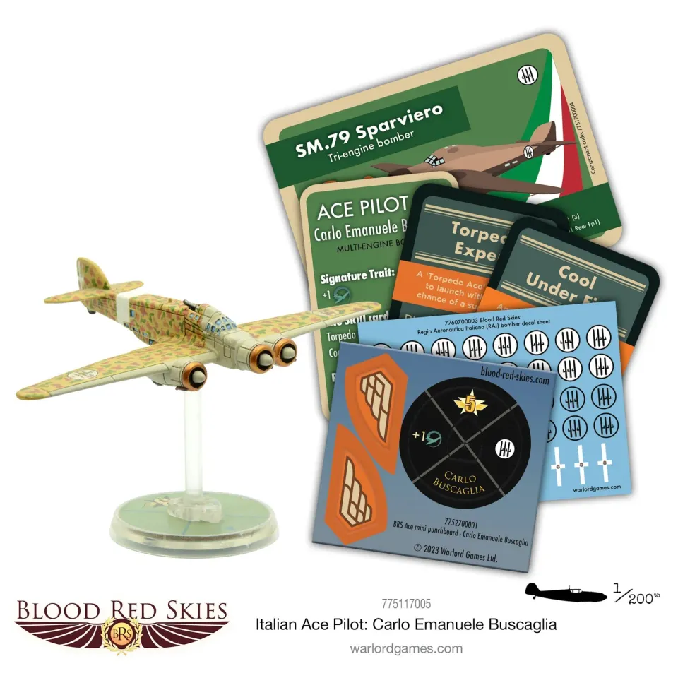 Bolt Action Blood Red Skies Carlo Emanuele Buscaglia avion SM.79