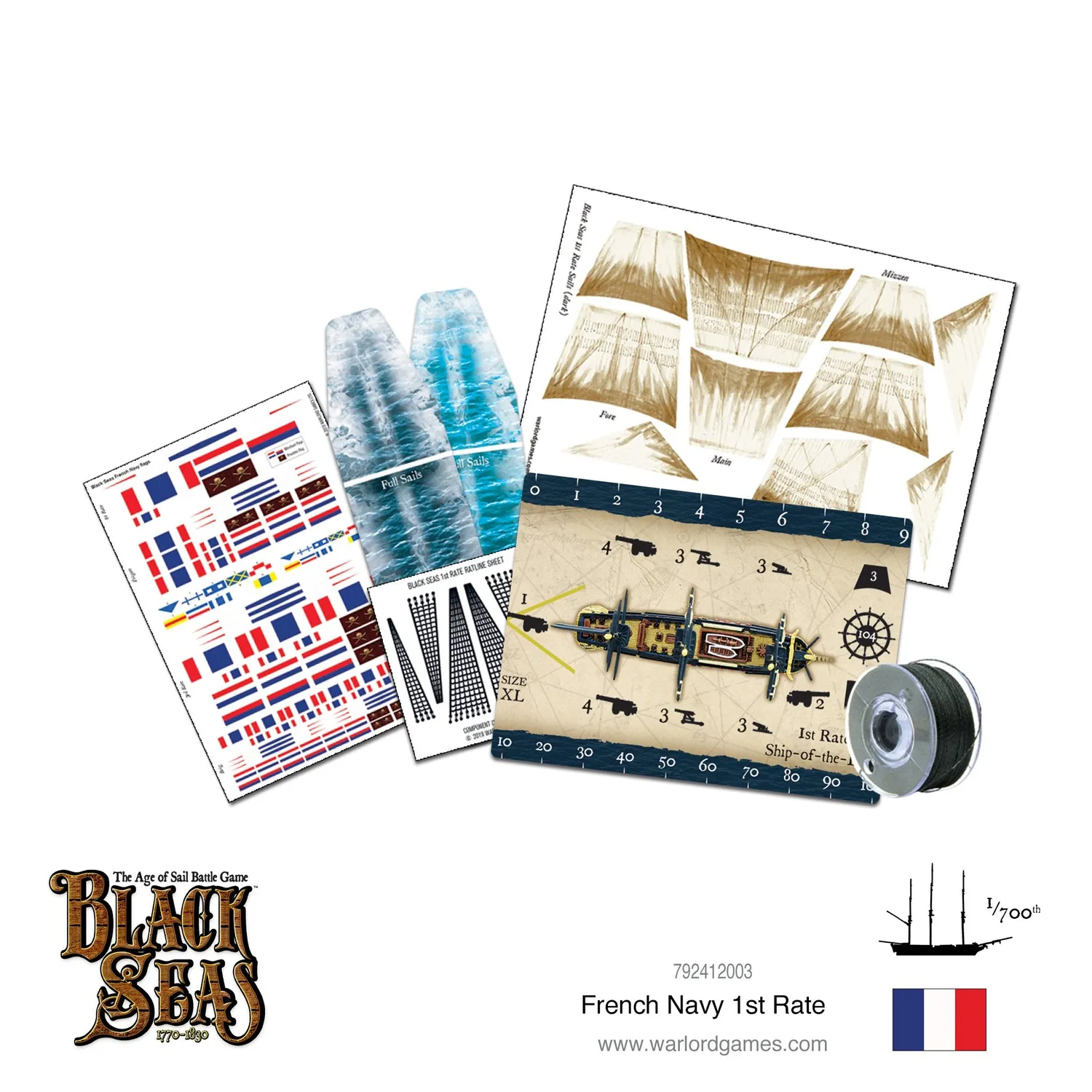 Black Seas French Navy 1st Rate vaisseau résine