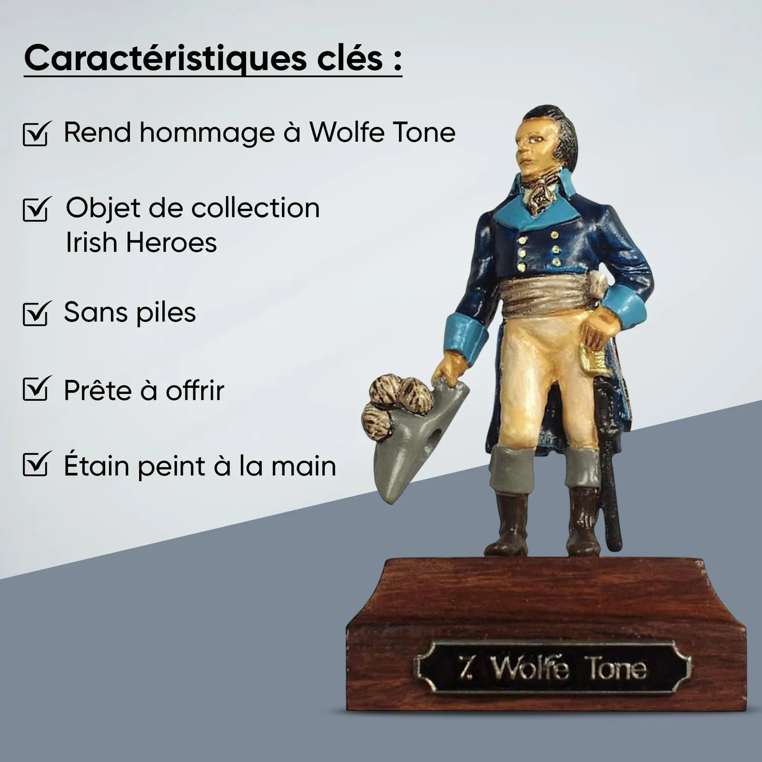 Prince August IHP07 Wolfe Tone figurine étain peinte à la main