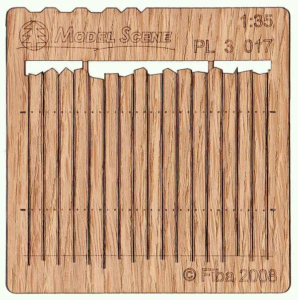 Albion Wooden fence irregular cut II. clôture bois miniature 2 pièces