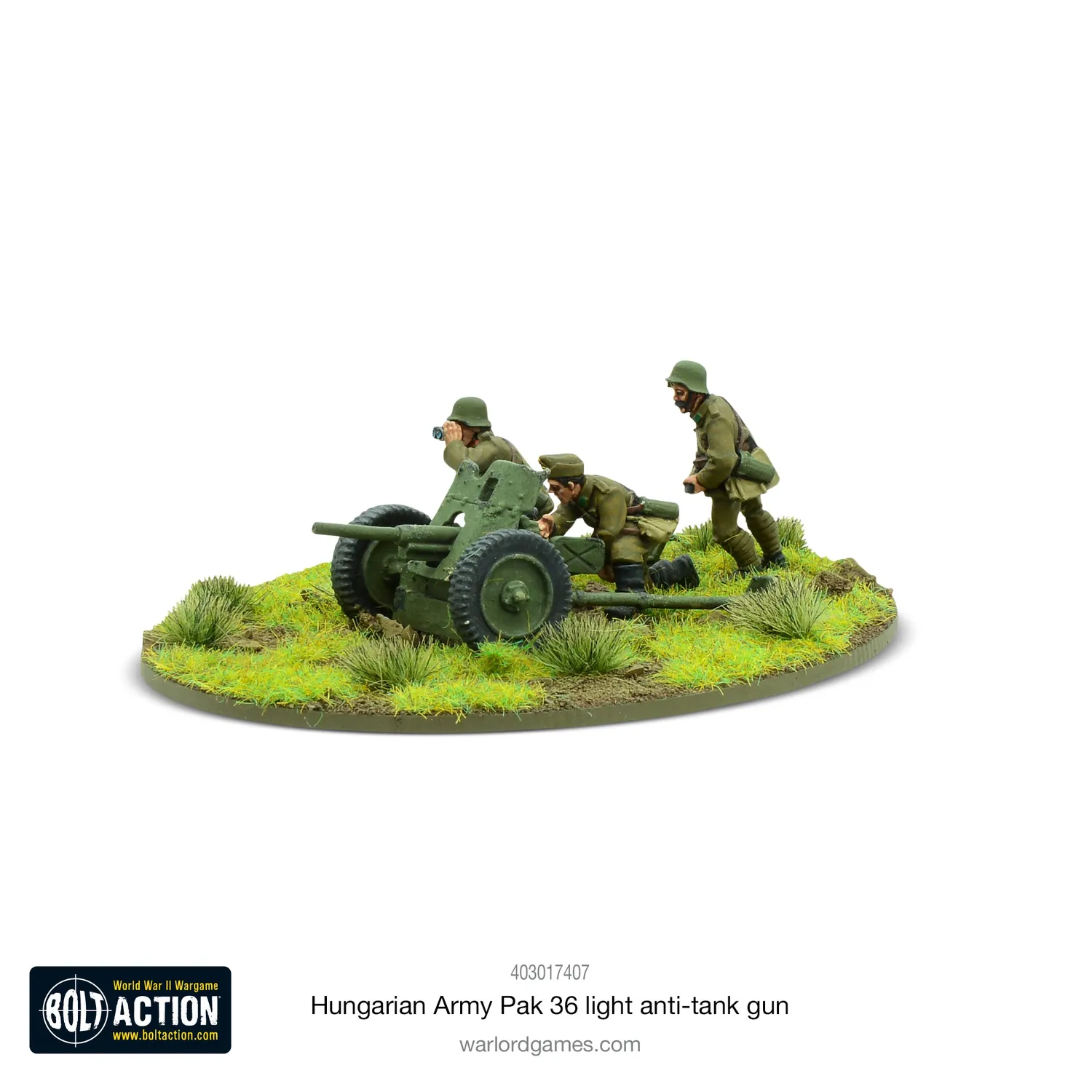 Bolt Action Hungarian Army Pak 36 light anti-tank gun canon antichar métal