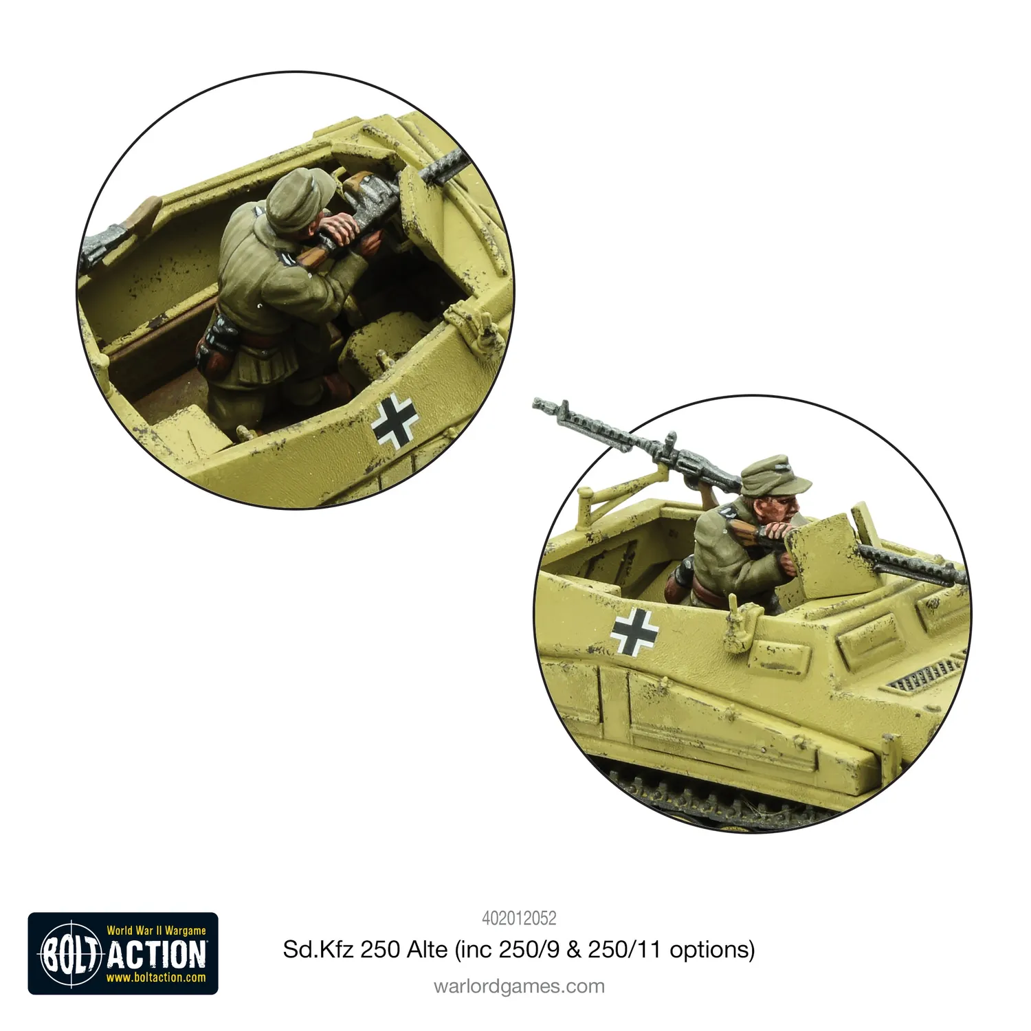 Bolt Action Sd.Kfz 250 (Alte) half-track plastique 3 variantes