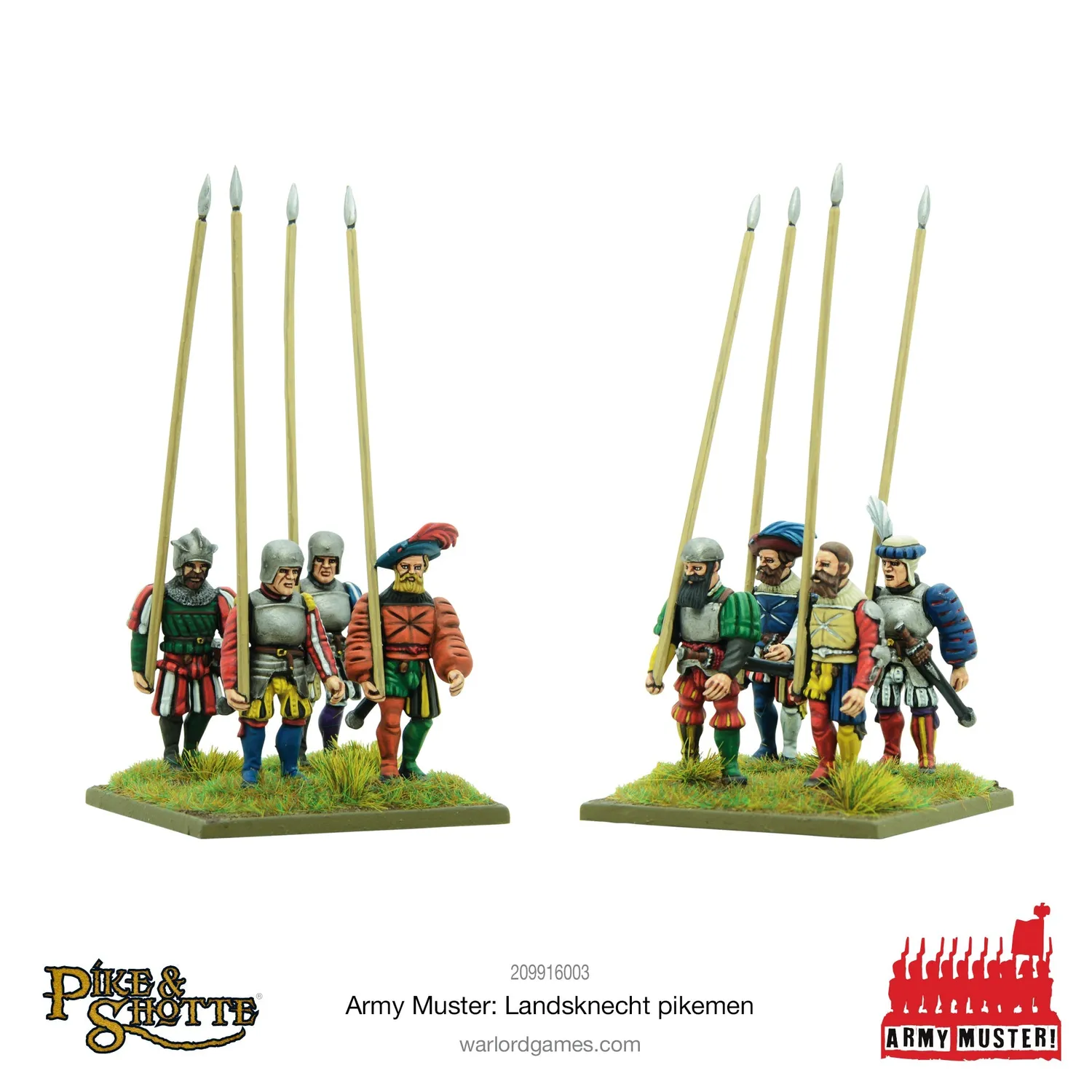 Warlord Games Army Muster Landsknecht Pikemen figurines lot 90