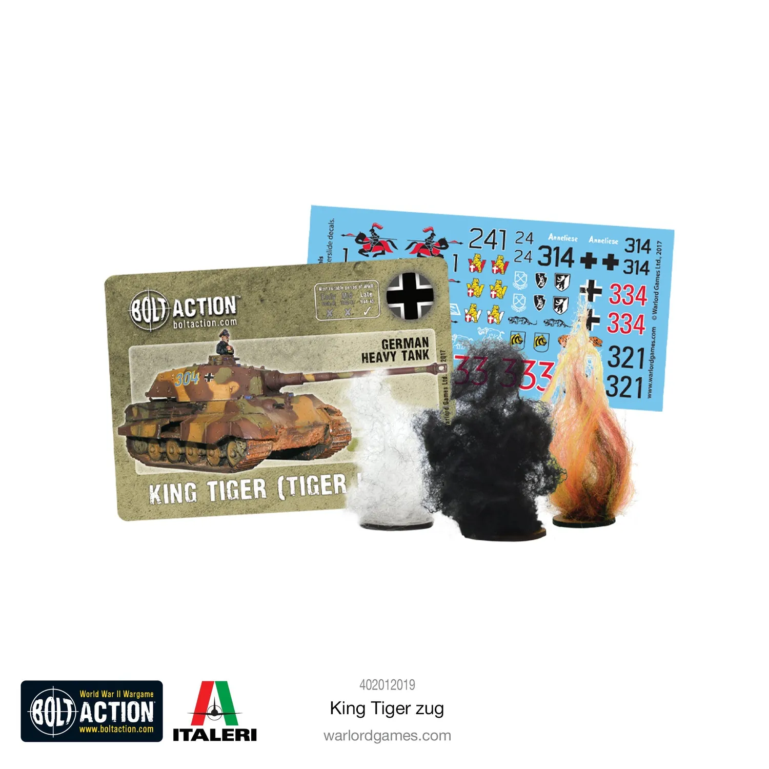 Warlord Games Bolt Action King Tiger Zug chars x3 plastique