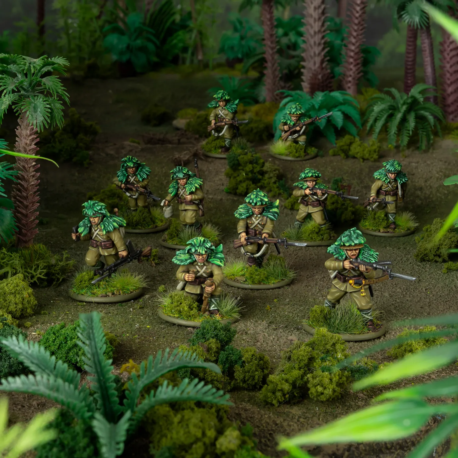 Bolt Action Japanese Infantry and Heavy Weapons Platoon figurines 60 pièces