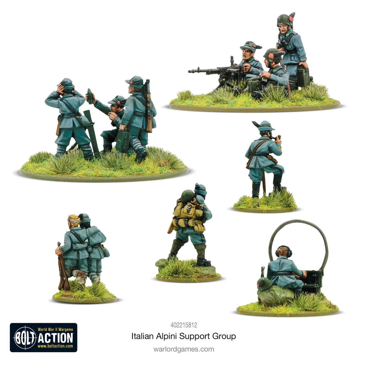Bolt Action Italian Alpini Support Group boîte figurines métal