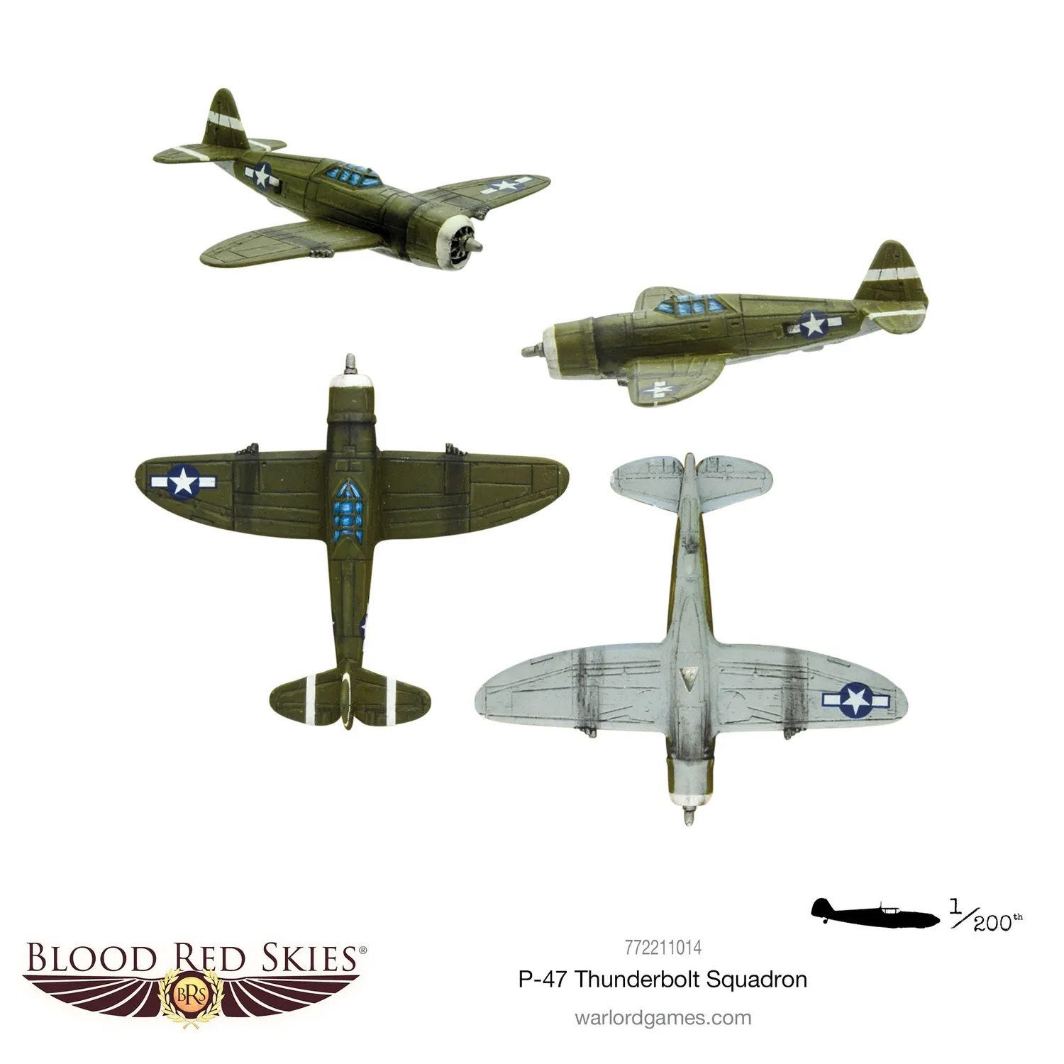 Warlord Blood Red Skies P-47 Thunderbolt escadrille résine