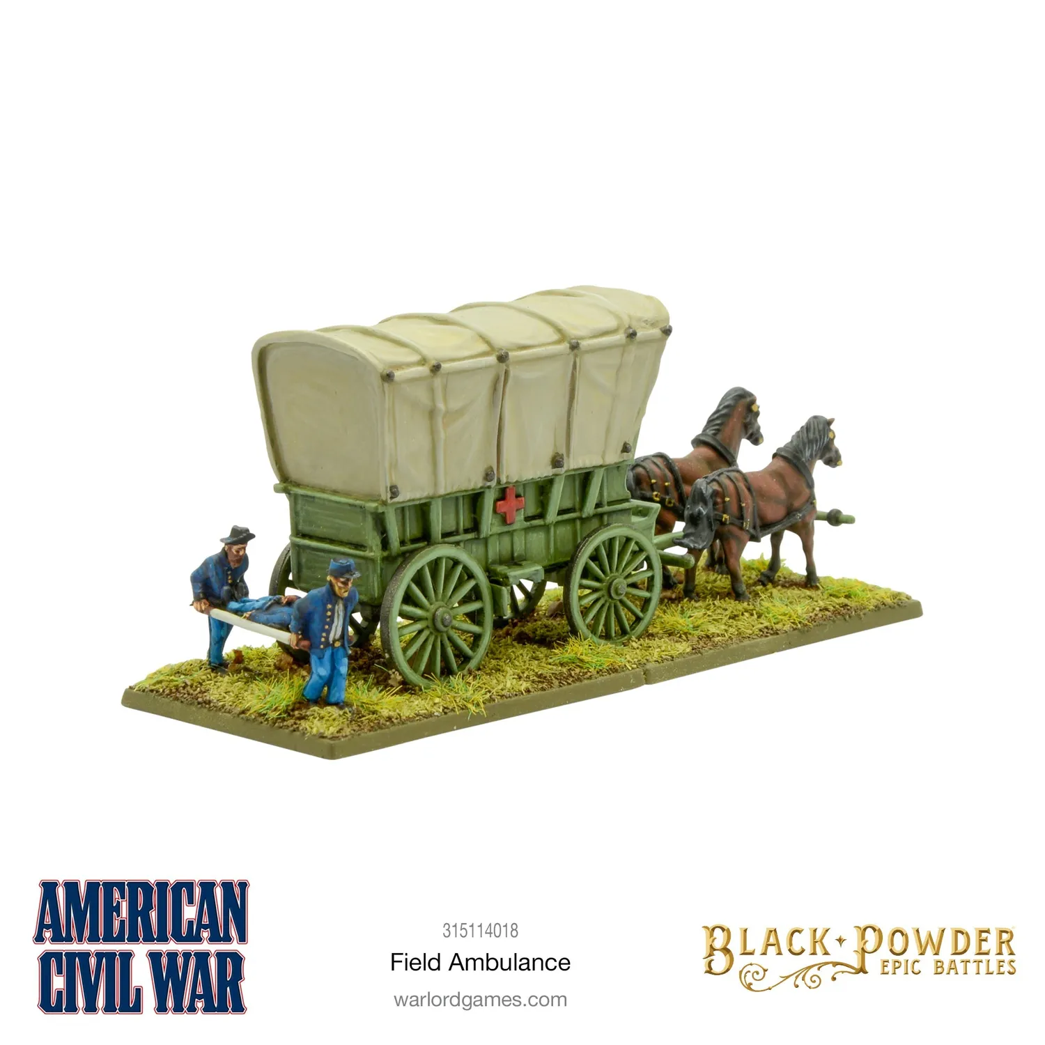 Black Powder Epic Battles Ambulance véhicule résine