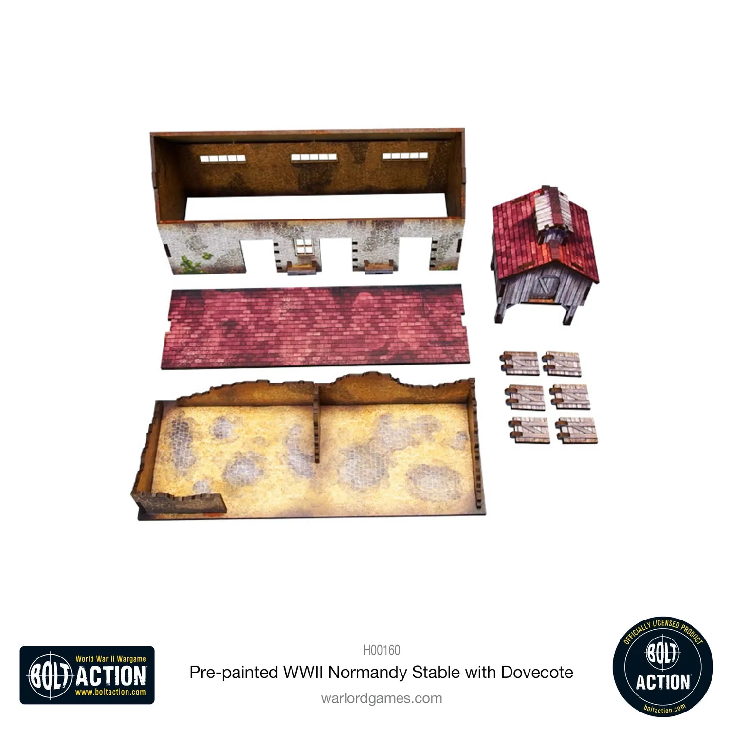 Bolt Action WWII Normandy Stable with Dovecote décor prépeint 28-30 mm