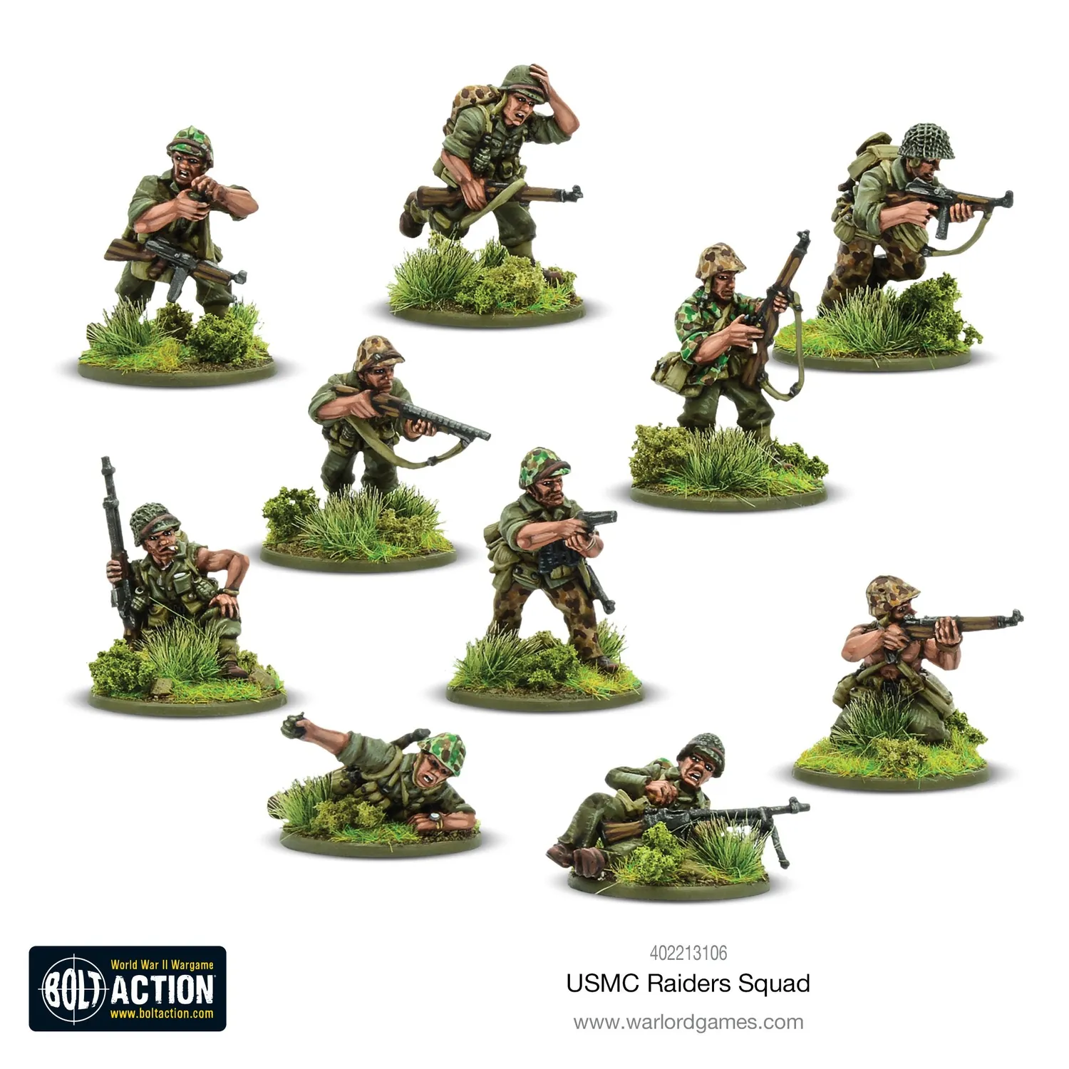 Bolt Action USMC Raider Squad figurines métal Pacifique