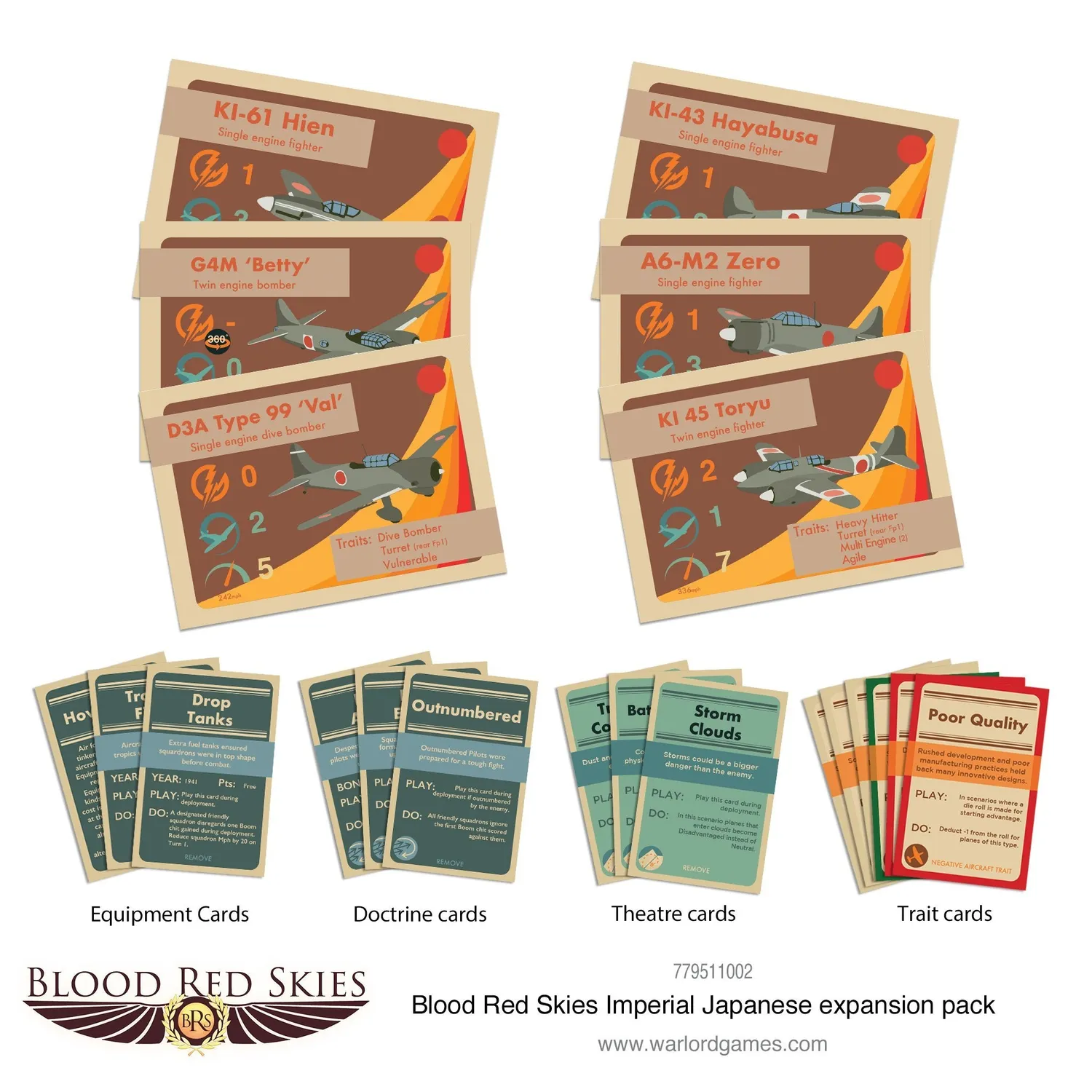 Warlord Games Blood Red Skies Imperial Japanese pack cartes extension
