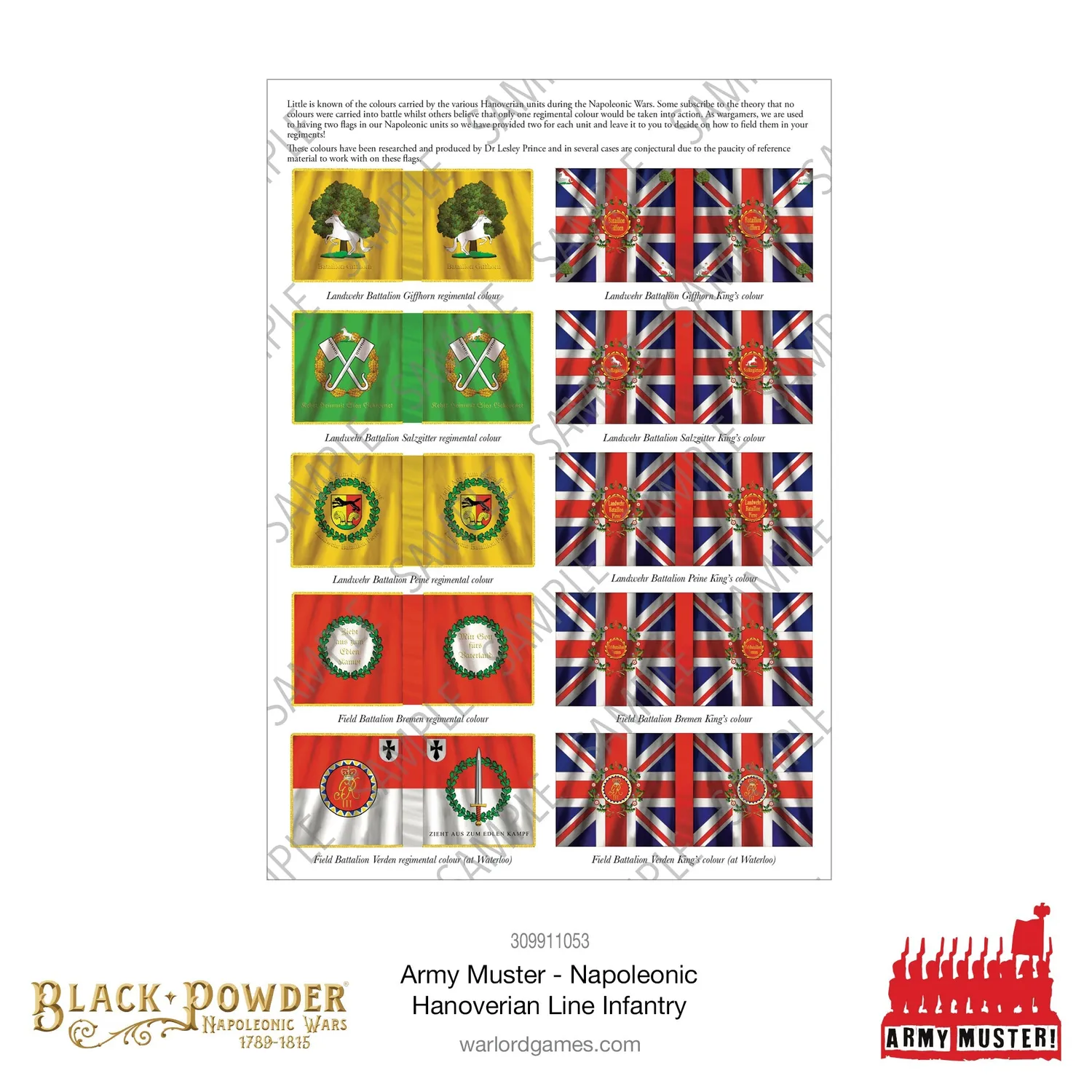 Black Powder Army Muster Hanoverian Line Infantry brigade plastique