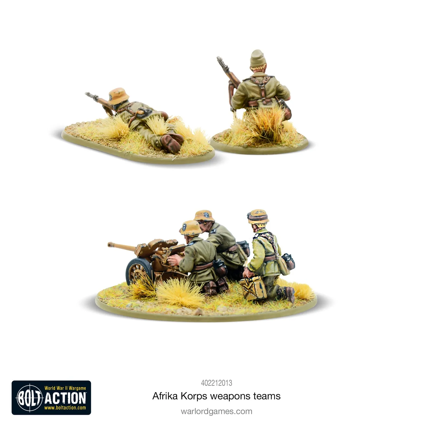 Bolt Action Afrika Korps weapons teams équipes de soutien résine