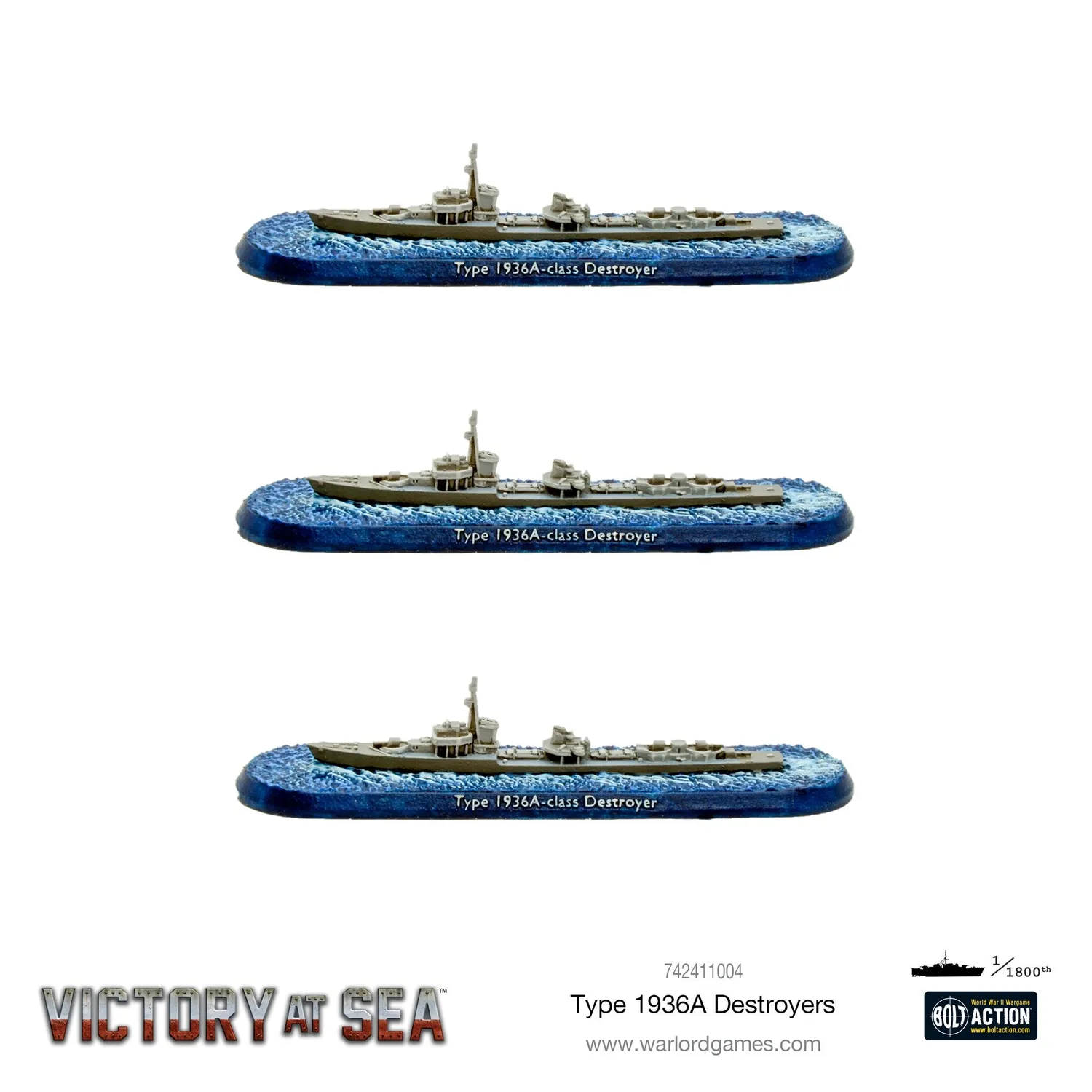 Warlord Games Victory at Sea Type 1936A destroyers Narvik