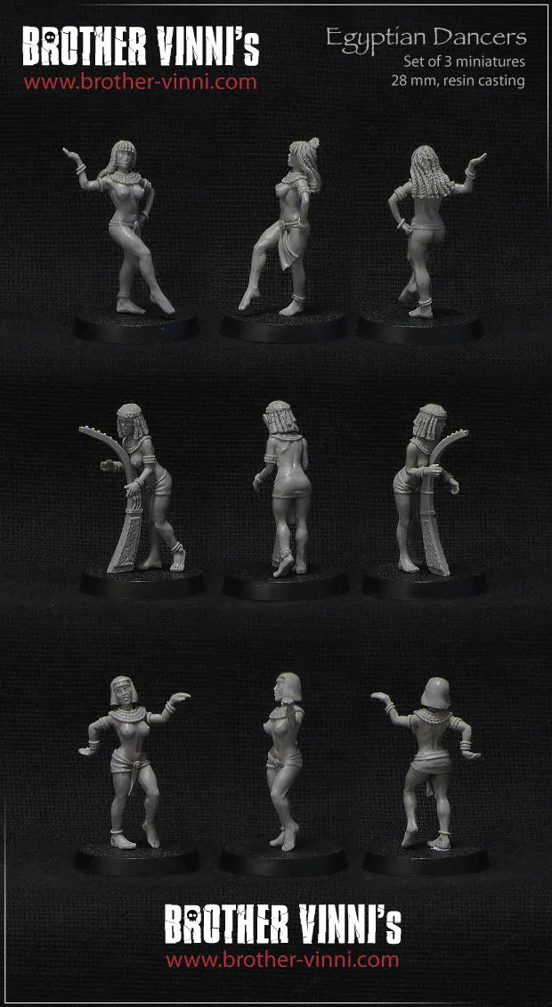 Brother Vinni Egyptian Dancers figurines résine 28mm lot 3
