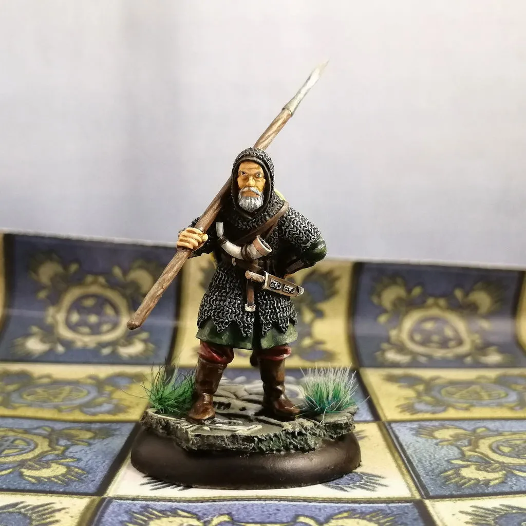 Brother Vinni SAGA Tired Knight figurine résine 28mm lance bouclier