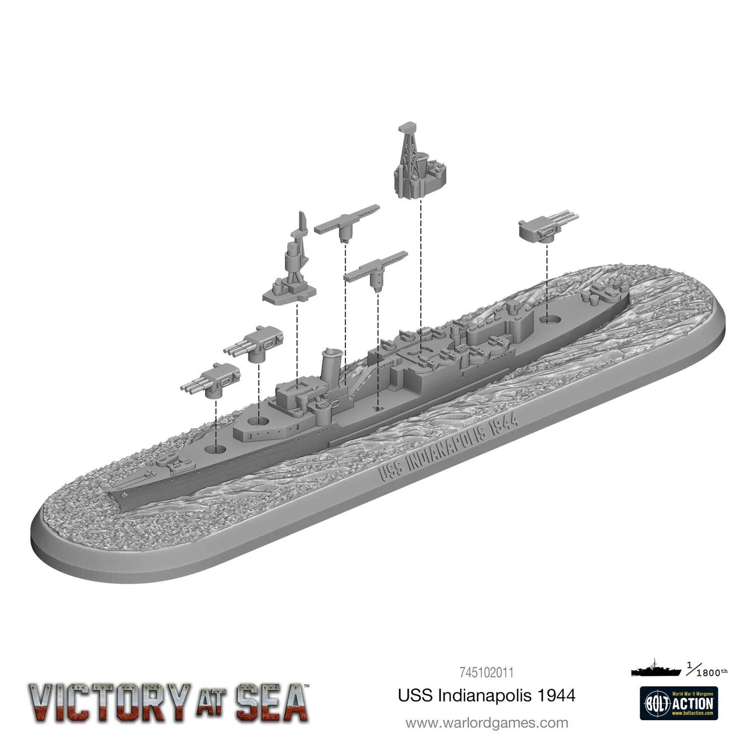 Victory at Sea USS Indianapolis 1944 navire croiseur résine