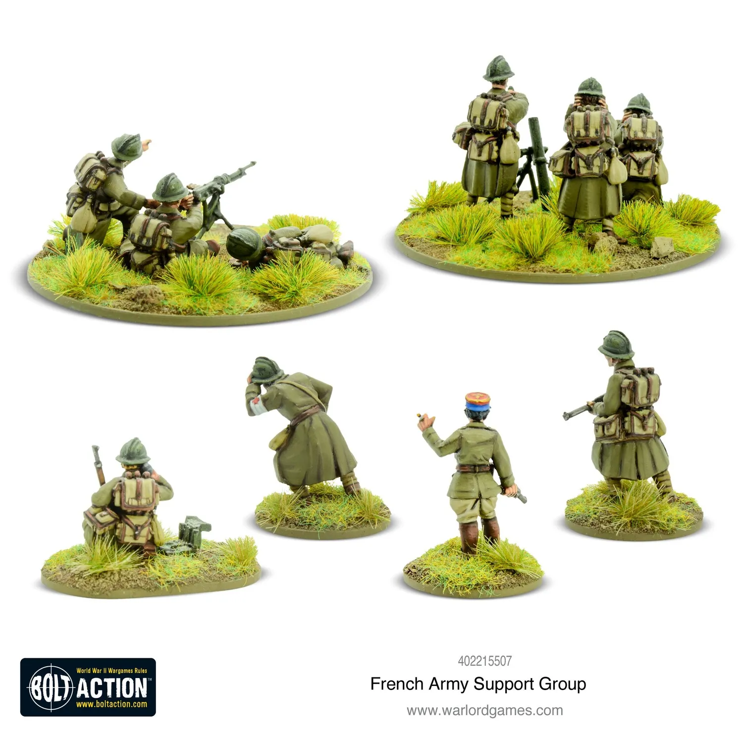 Bolt Action French Army support group figurines de soutien