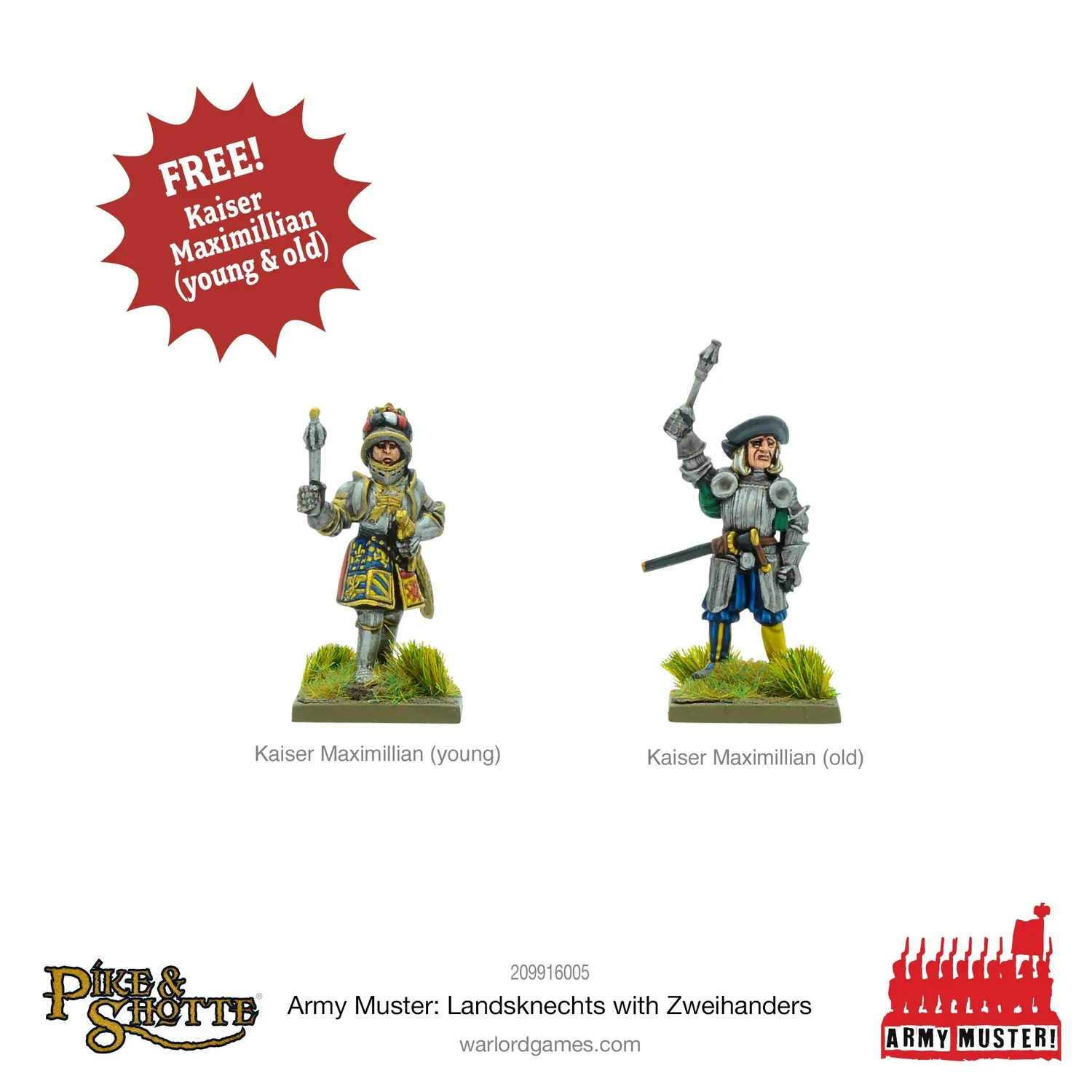 Warlord Games Pike & Shotte Army Muster Landsknechts Zweihanders plastique