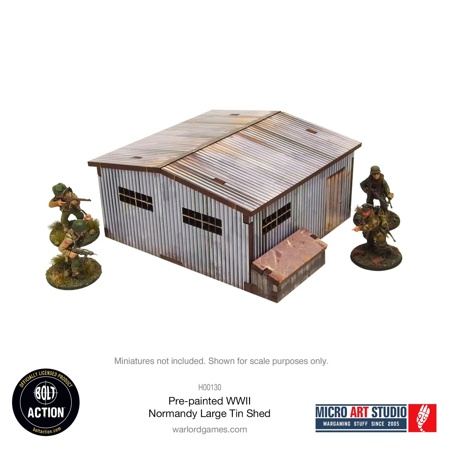 Bolt Action Pre-painted WW2 Normandy Large Tin Shed décor prépeint 28–30 mm