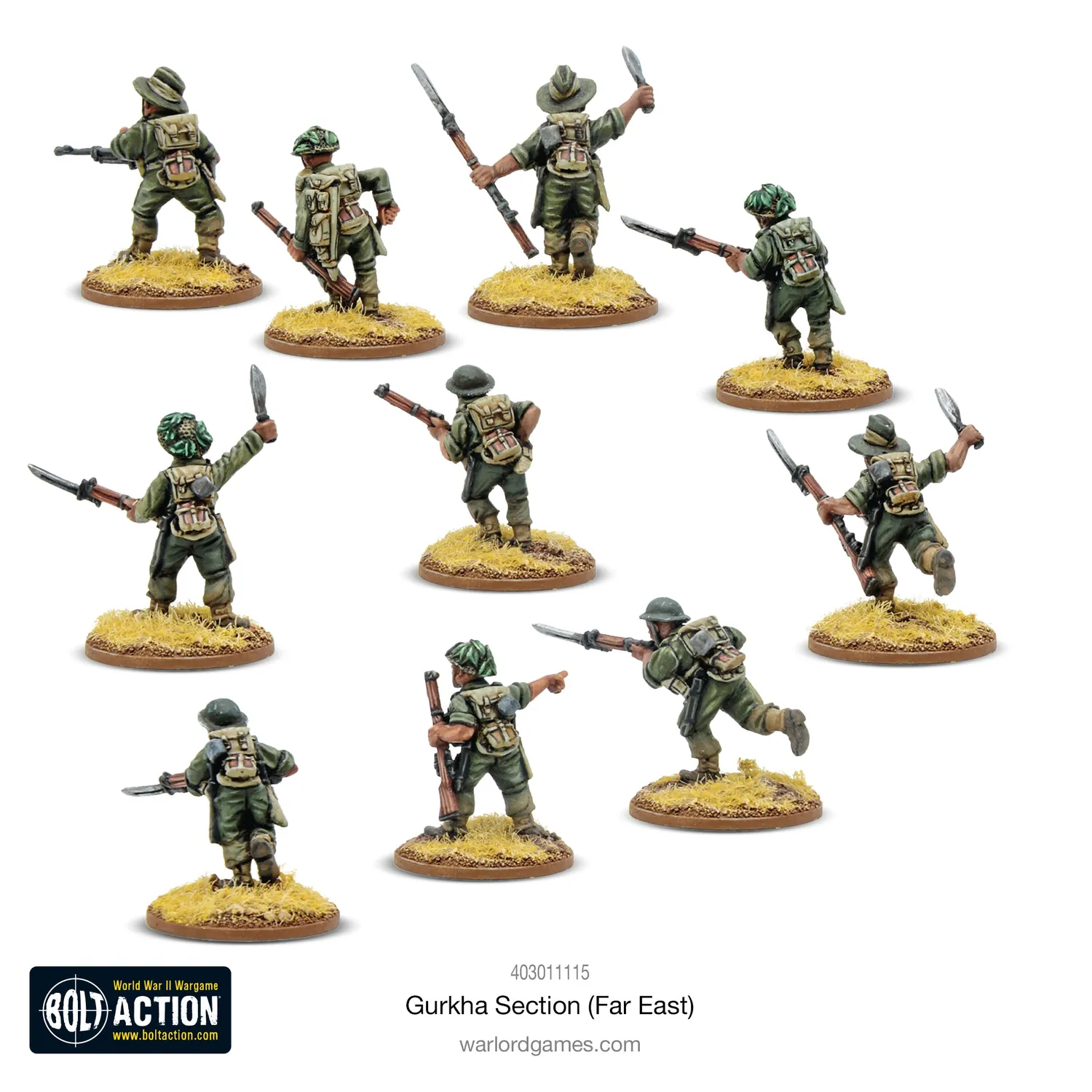 Bolt Action Gurkha Section figurines Extrême-Orient