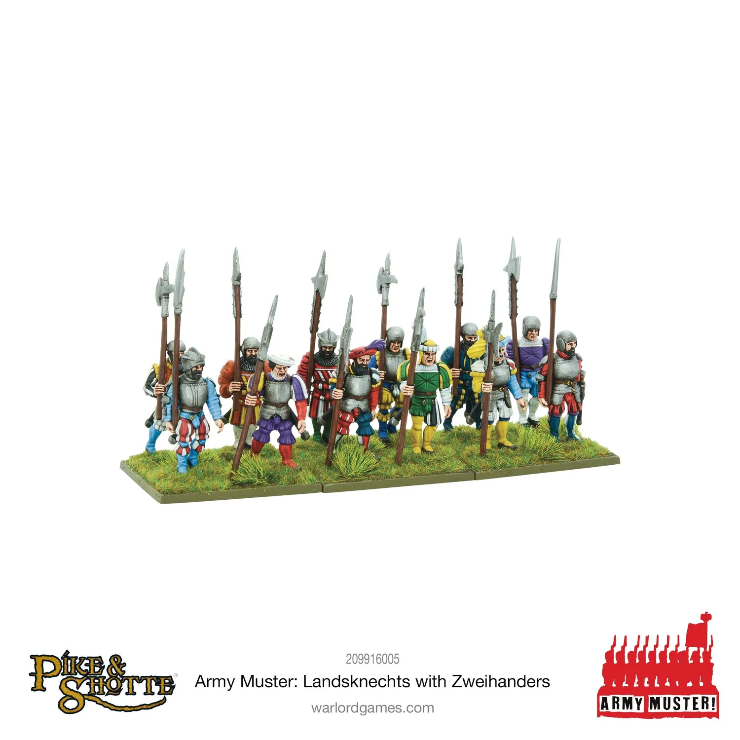 Warlord Games Pike & Shotte Army Muster Landsknechts Zweihanders plastique