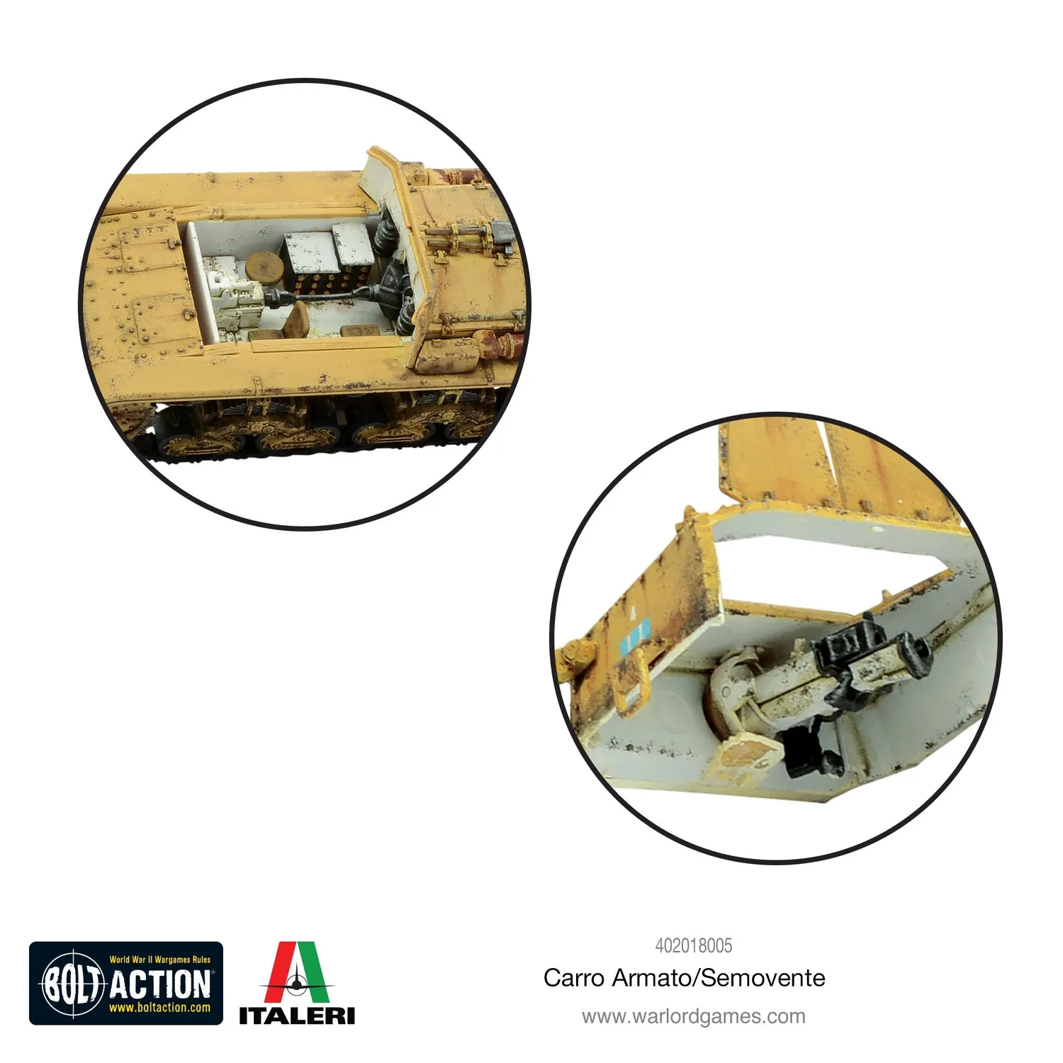 Bolt Action Carro Armato/Semovente char M13/40 ou Semovente 75/18 plastique