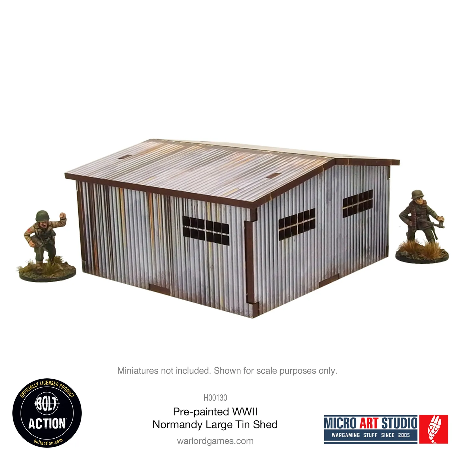 Bolt Action Pre-painted WW2 Normandy Large Tin Shed décor prépeint 28–30 mm