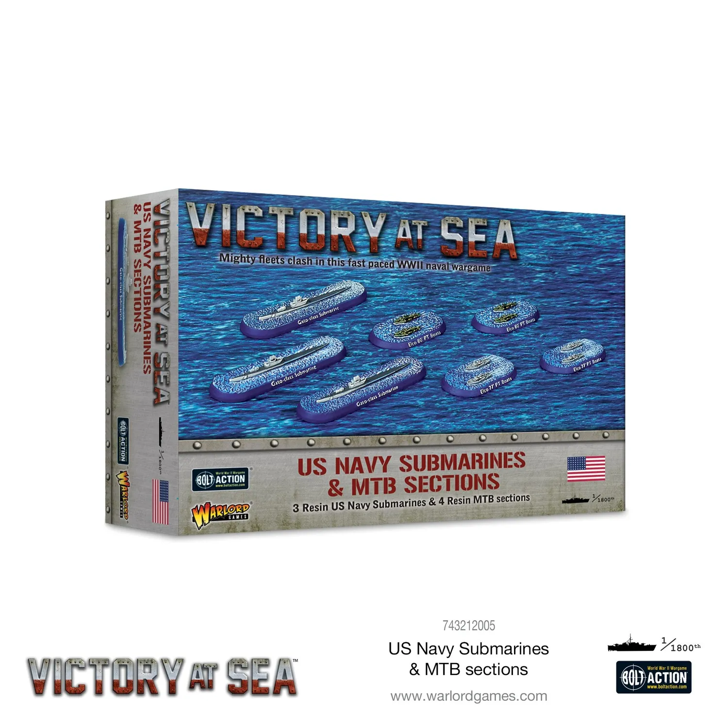 Bolt Action Victory at Sea US Navy Submarines MTB coffret navires