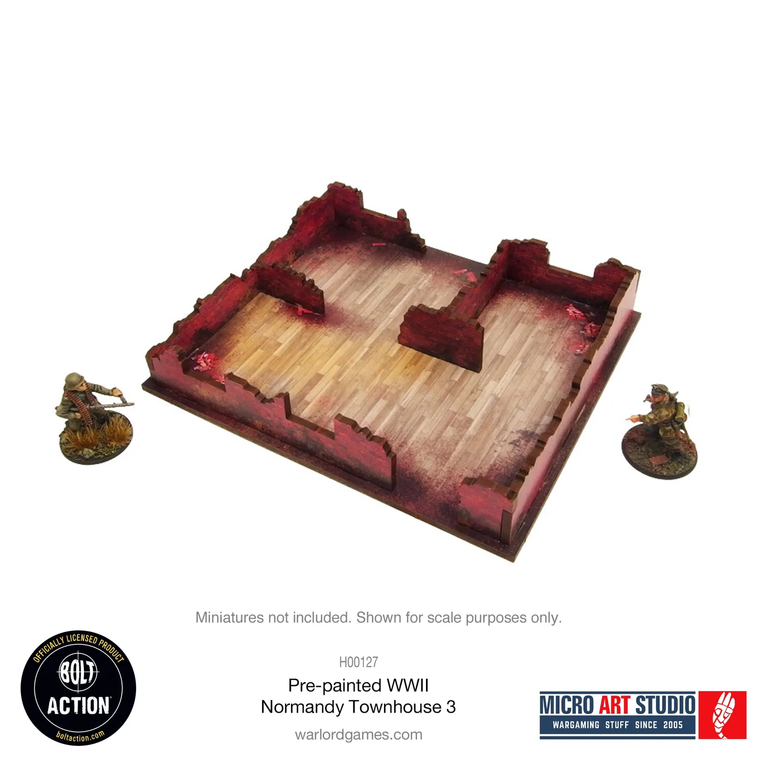 Bolt Action Normandy Townhouse 3 bâtiment prépeint 28mm