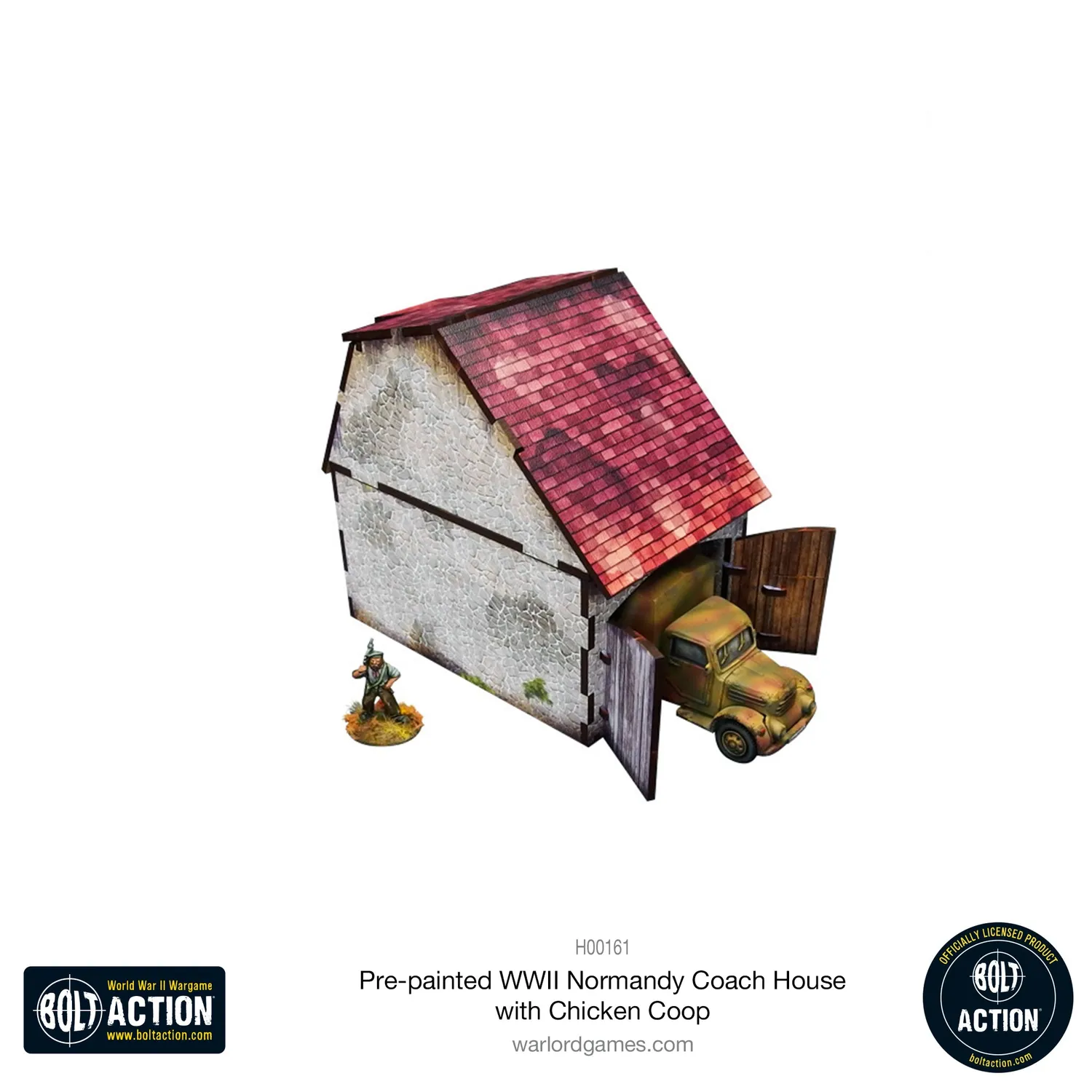 Bolt Action Normandy Coach House with Chicken Coop décor prépeint 28-30 mm