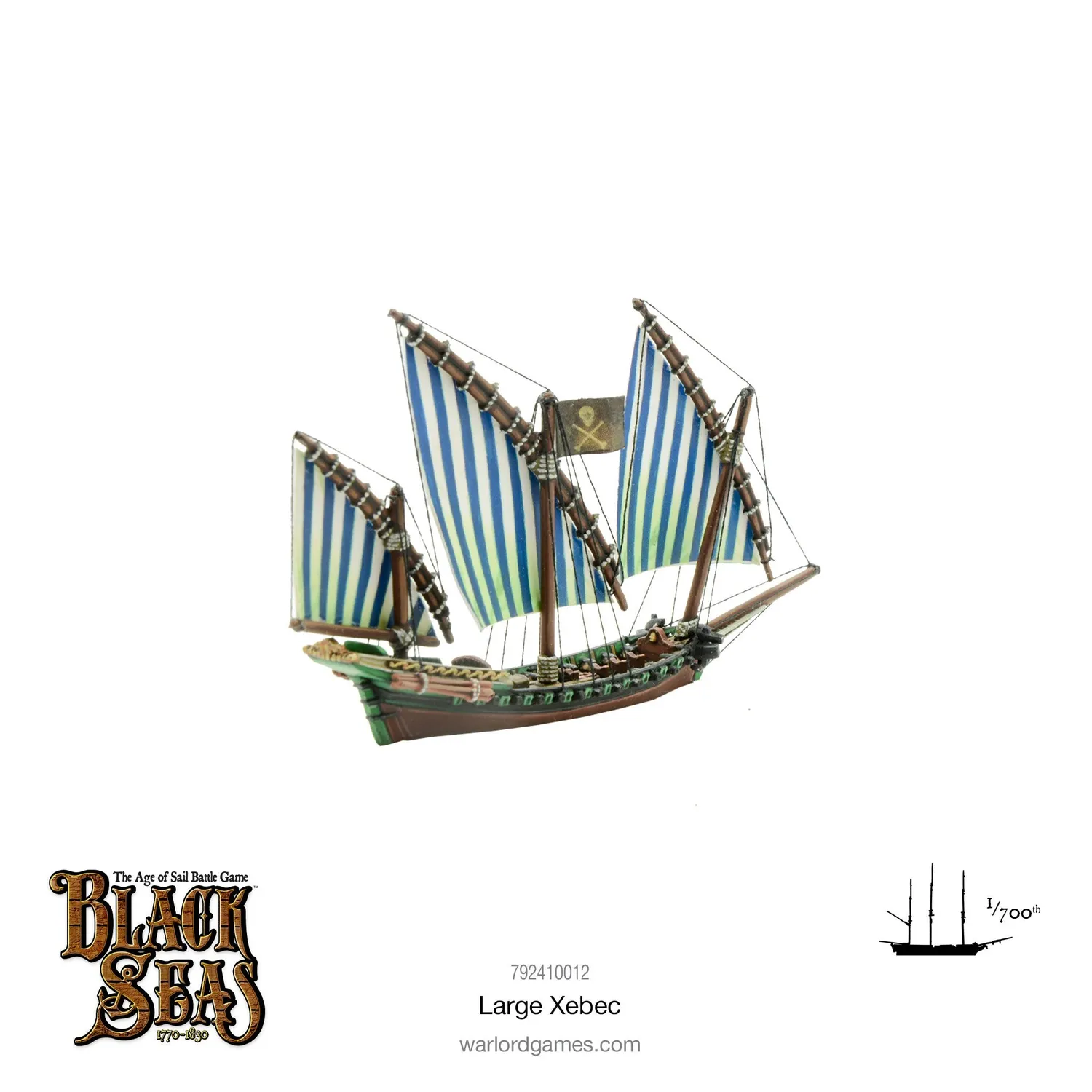 Bolt Action Black Seas Large Xebec navire résine